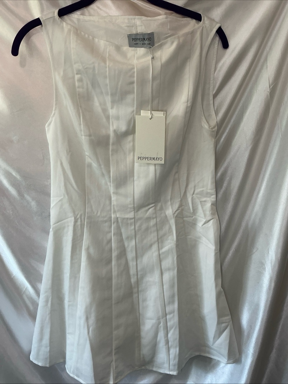 NWT Peppermayo Emelie White Sleeveless Fit-and-Flare Mini Dress US4 EU36